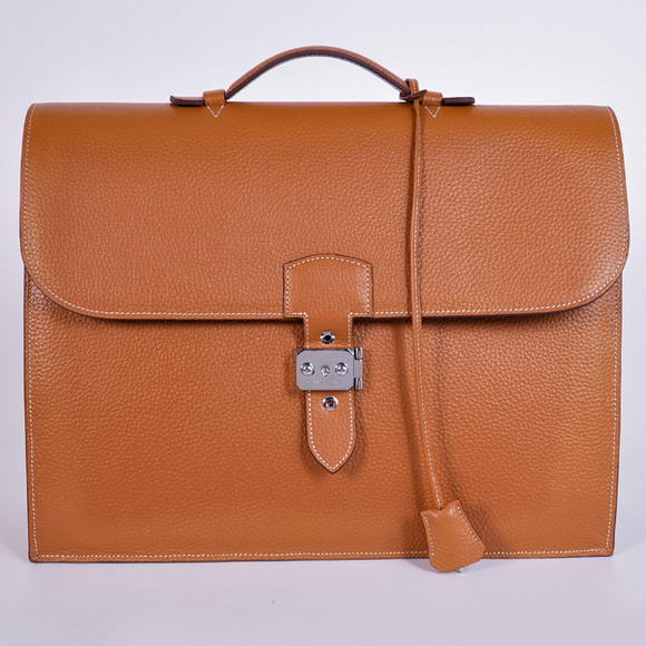 H668 Hermes Sac Depeche 38 centimetri Cartella Clemence Camel